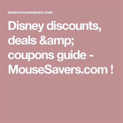 mousesavers sweepstakes|Disney discounts, deals & coupons guide .